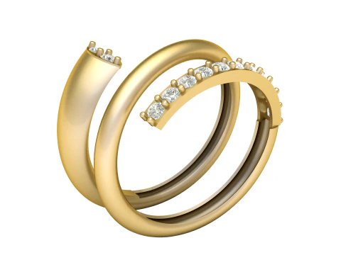 STIJLVOLLE SOLITAIRE DIAMANTRING 3D PRINTBAAR MODEL 3D printmodel