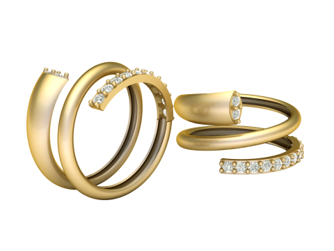 STYLISH SOLITAIRE DIAMOND RING 3D PRINTABLE MODEL 3Dプリントモデル