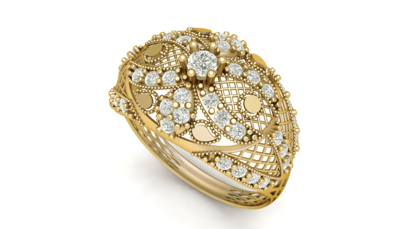 FILIGREE ENGAGEMENT DIMOND RING 3D PRINTABLE MODEL 3D Принт Модель .c4d .max .obj .3ds .fbx .stl .blend