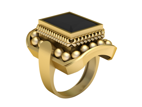 TURKISH MEN FASHION RING 3D PRINTABLE MODEL Model Cetak 3D