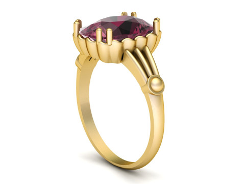 SOLITAIRE ENGAGEMENT RING 3D PRINTABLE MODEL 3Dプリントモデル