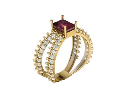 DIMOND WEDDING RING FOR WOMEN 3D PRINTABLE MODEL 3D Print Model