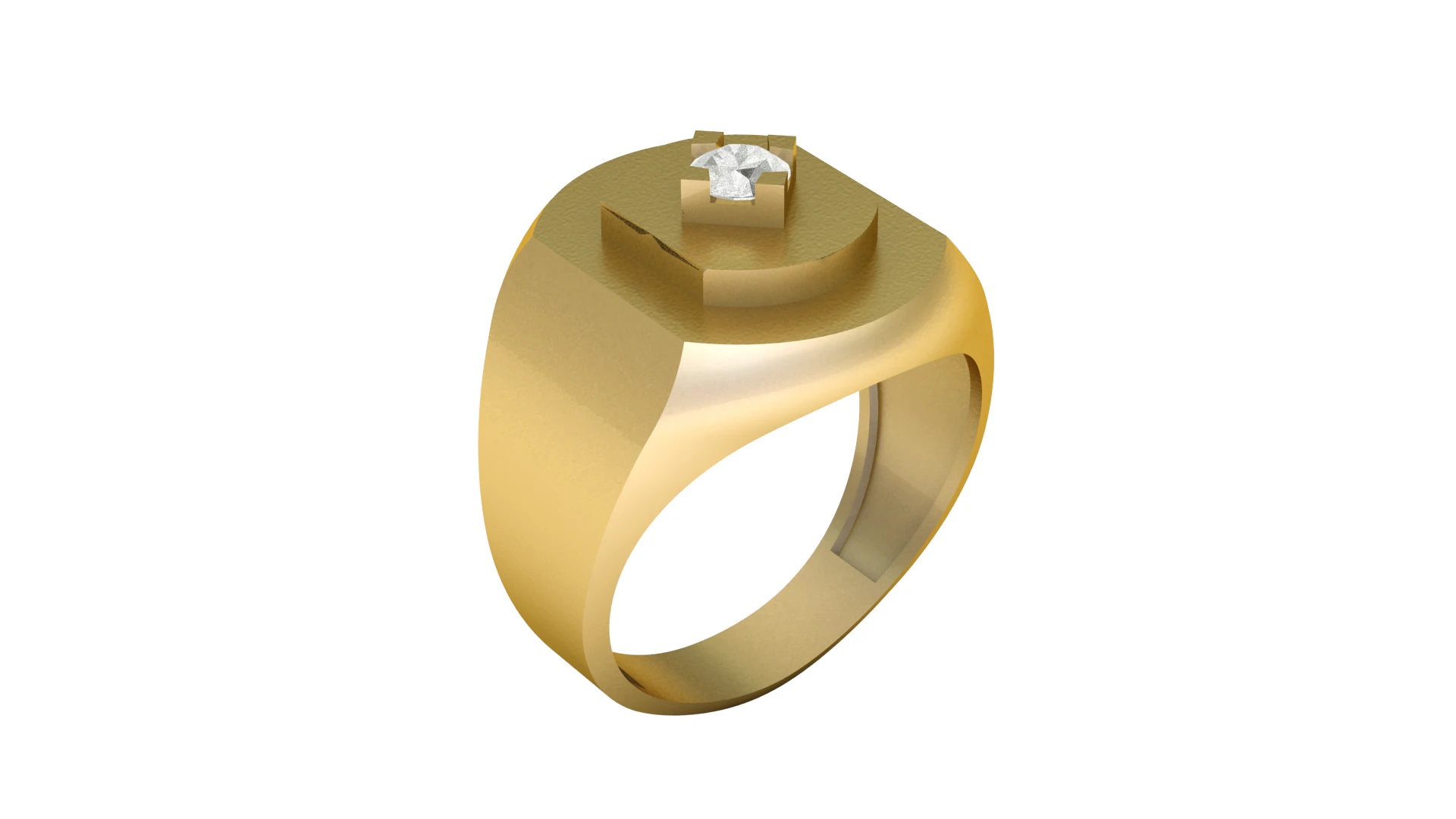 SINGLE DIMOND RING FOR MEN 3D PRINTABLE MODEL 3D Print Model .c4d .max .obj .3ds .fbx .stl .blend