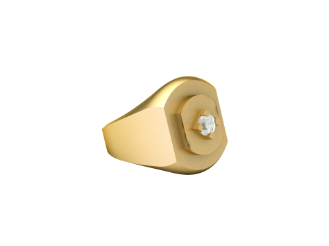 SINGLE DIMOND RING FOR MEN 3D PRINTABLE MODEL 3D Print Model