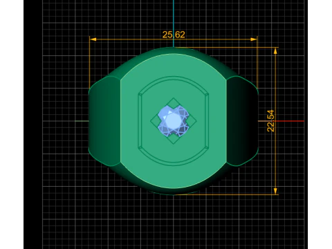 SINGLE DIMOND RING FOR MEN 3D PRINTABLE MODEL 3D Print Model