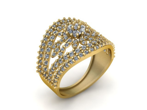 FILIGREE DIMOND RING FOR WOMEN 3D PRINTABLE MODEL Modèles 3D en vedette