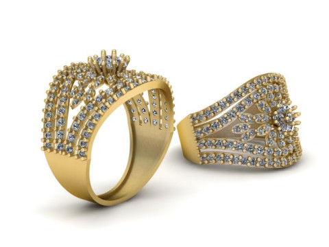 FILIGREE DIMOND RING FOR WOMEN 3D PRINTABLE MODEL 3D Baskı Modeli