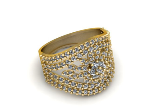 FILIGREE DIMOND RING FOR WOMEN 3D PRINTABLE MODEL 3D Baskı Modeli