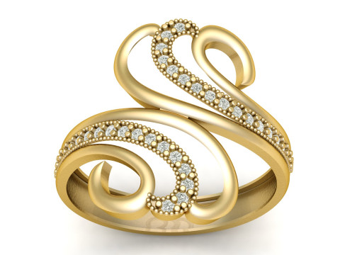 WEDDING ALPHABET S RING 3D PRINTABLE MODEL Modello di stampa 3D