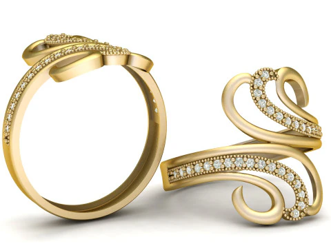 WEDDING ALPHABET S RING 3D PRINTABLE MODEL 3D Print Model