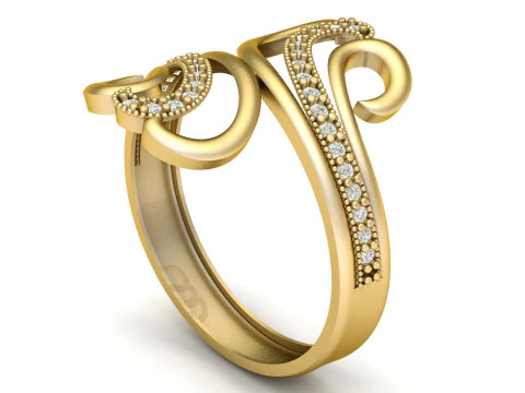WEDDING ALPHABET S RING 3D PRINTABLE MODEL 3D Print Model