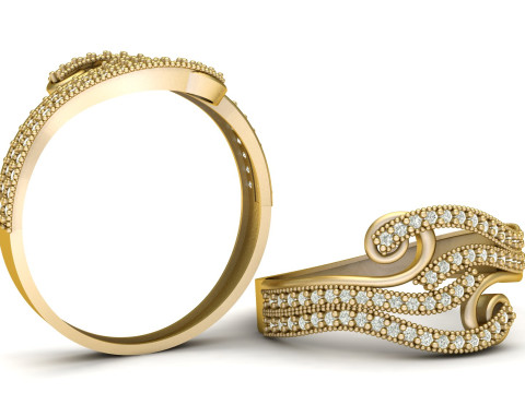 LUXURY ENGAGMENT RING 3D PRINTABLE MODEL Modello di stampa 3D