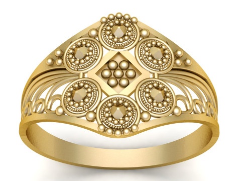FILIGREE ENGAGEMENT RING 3D PRINTABLE MODEL Modèles 3D en vedette