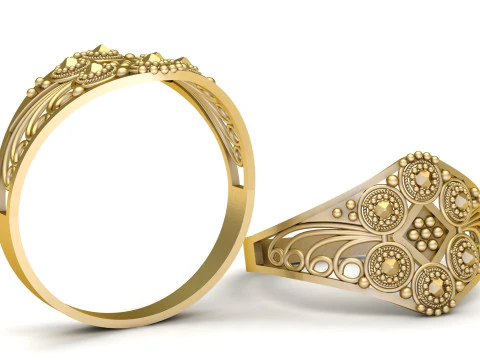 FILIGREE ENGAGEMENT RING 3D PRINTABLE MODEL 3D Print Model