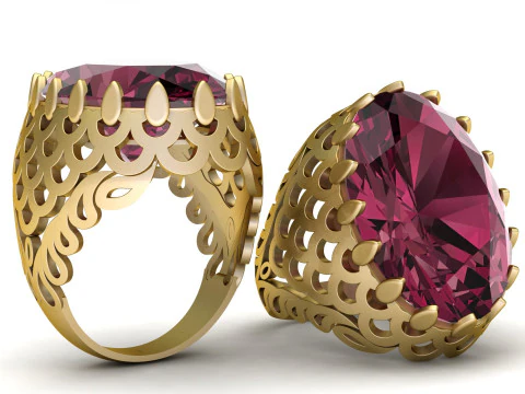 FISH TEXTURE MAN RING 3D PRINTABLE MODEL 3D Print Model