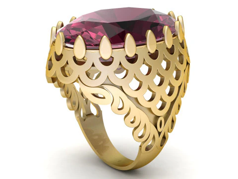 FISH TEXTURE MAN RING 3D PRINTABLE MODEL 3D Print Model