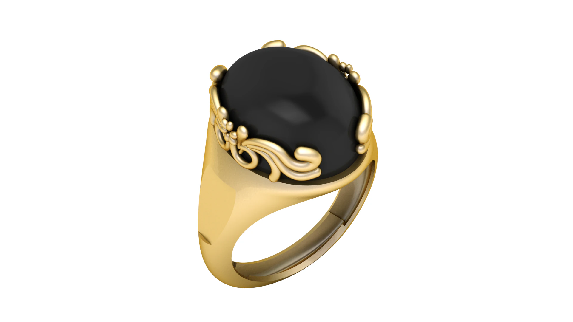 BLACK ONYX RING FOR MEN FASHION 3D PRINTABLE MODEL 3D Print Model .c4d .max .obj .3ds .fbx .stl .blend 