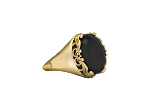 BLACK ONYX RING FOR MEN FASHION 3D PRINTABLE MODEL 3D Print Model