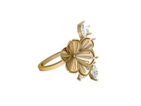 SOLITAIRE FLOWER DIMOND RING 3D PRINTABLE MODEL 3D Print Model