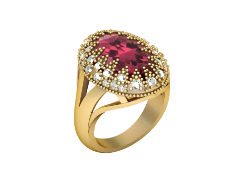 WOMEN ENGAGEMENT RING 3D PRINTABLE MODEL 3D Print Model