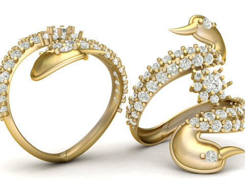 DUCK FASHION RINGS 3D PRINTABLE MODEL 3D Принт Модель