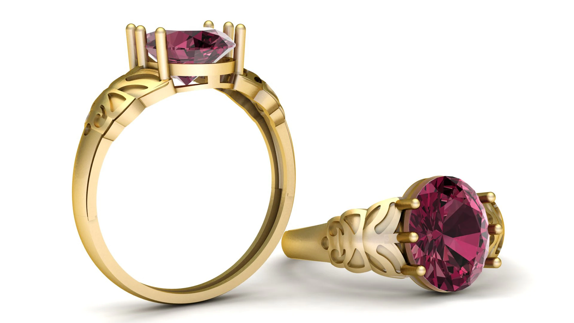 LUXURY ENGAGEMENT RING 3D PRINTABLE MODEL 3D Print Model .c4d .max .obj .3ds .fbx .stl .blend 