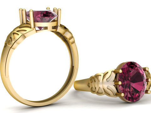 LUXURY ENGAGEMENT RING 3D PRINTABLE MODEL Modelo de Impressão 3D