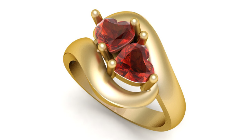 3D PRINTABLE MODEL OF A ROMANTIC COUPLES ENGAGEMENT RING 3D प्रिंट मॉडल .c4d .max .obj .3ds .fbx .stl .blend 