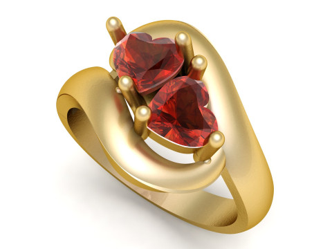 3D PRINTABLE MODEL OF A ROMANTIC COUPLES ENGAGEMENT RING Modello di stampa 3D