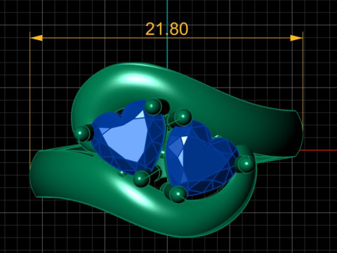 3D PRINTABLE MODEL OF A ROMANTIC COUPLES ENGAGEMENT RING 3D प्रिंट मॉडल
