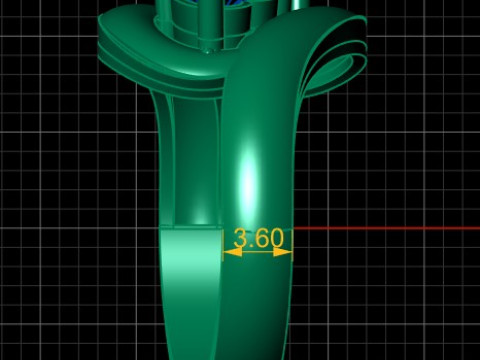 3D PRINTABLE MODEL OF A ROMANTIC COUPLES ENGAGEMENT RING 3D प्रिंट मॉडल