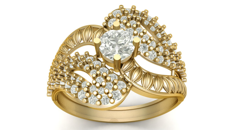 LUXURY DIMOND RING 3D PRINTABLE MODEL 3D प्रिंट मॉडल .c4d .max .obj .3ds .fbx .stl .blend 
