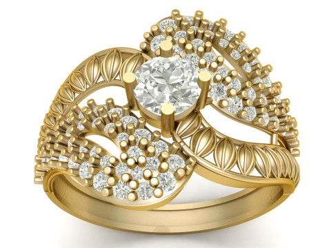 LUXURY DIMOND RING 3D PRINTABLE MODEL 3D Принт Модель
