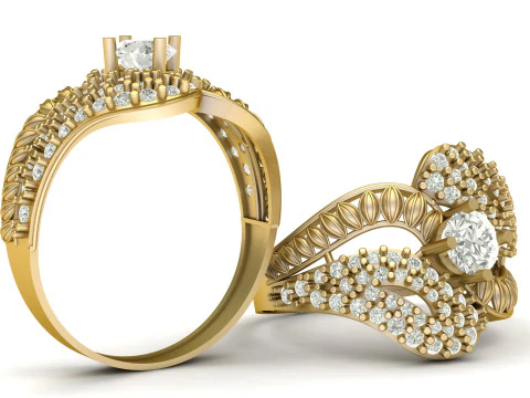 LUXURY DIMOND RING 3D PRINTABLE MODEL 3D Print Model