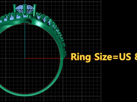 LUXURY DIMOND RING 3D PRINTABLE MODEL 3D Print Model