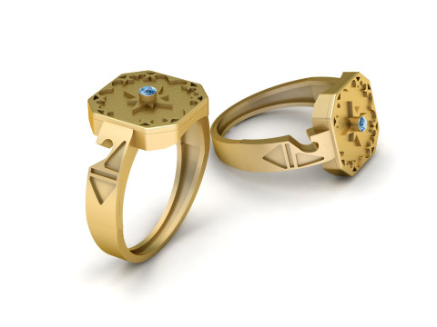 TURKISH MENS RING 3D PRINTABLE MODEL Modelo de impresión 3D