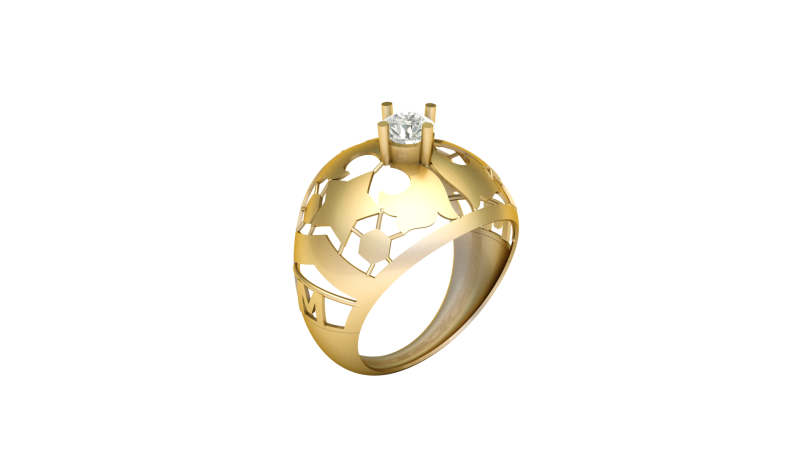 SINGLE DIMOND RING FOR MEN FASHION 3D PRINTABLE MODEL 3D Print Model .c4d .max .obj .3ds .fbx .stl .blend 