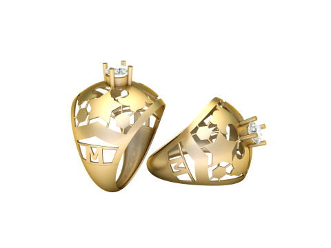 SINGLE DIMOND RING FOR MEN FASHION 3D PRINTABLE MODEL 3D Print Model