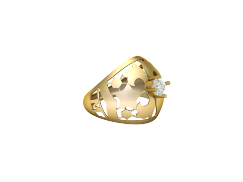 SINGLE DIMOND RING FOR MEN FASHION 3D PRINTABLE MODEL 3D Print Model