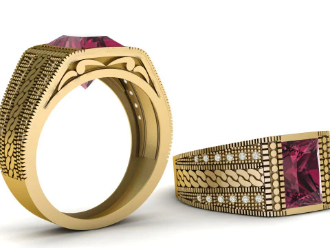 ITALIAN CHAIN FASHION MEN RING 3D PRINTABLE MODEL 3D Print Model