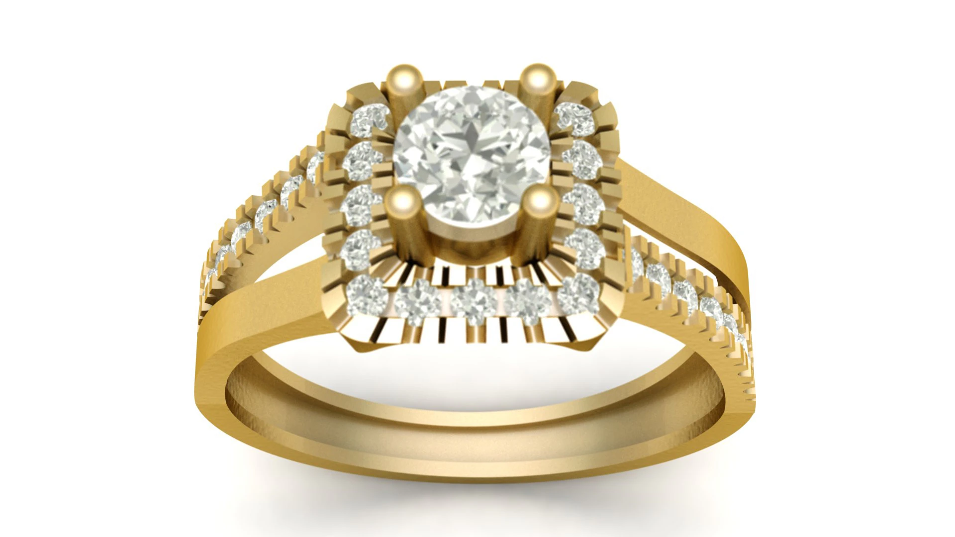 LUXURY FILIGREE DIMOND RING FO WOMEN 3D PRINTABLE MODEL 3D Print Model .c4d .max .obj .3ds .fbx .stl .blend 