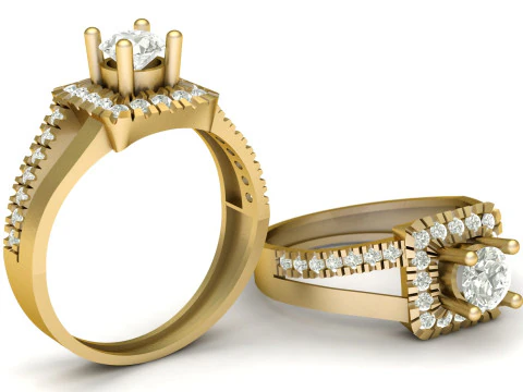 LUXURY FILIGREE DIMOND RING FO WOMEN 3D PRINTABLE MODEL 3D Print Model