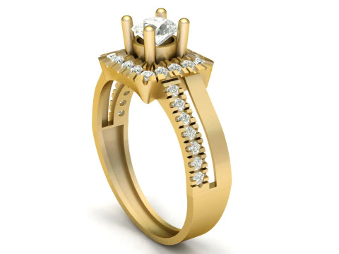 LUXURY FILIGREE DIMOND RING FO WOMEN 3D PRINTABLE MODEL 3D Print Model