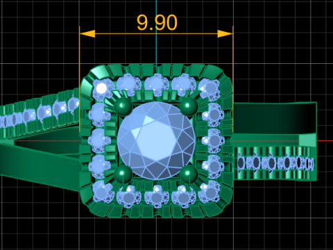 LUXURY FILIGREE DIMOND RING FO WOMEN 3D PRINTABLE MODEL 3D Print Model