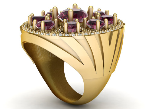 STYLISH GEMS RING FOR WOMEN 3D PRINTABLE MODEL Modello di stampa 3D
