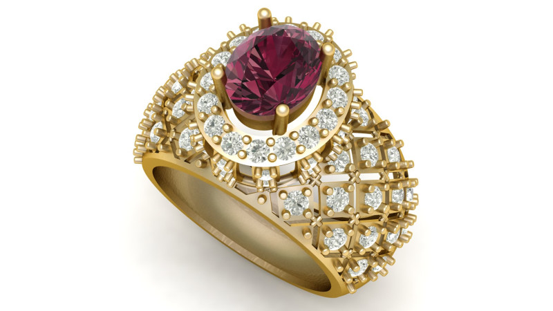 LUXURY CROWN RING 3D PRINTABLE MODEL 3Dプリントモデル .c4d .max .obj .3ds .fbx .stl .blend 