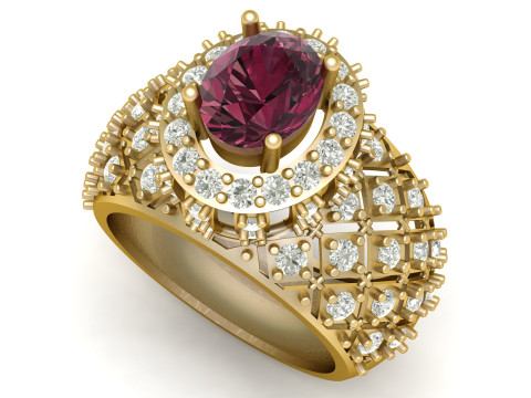 LUXURY CROWN RING 3D PRINTABLE MODEL Model do druku 3D