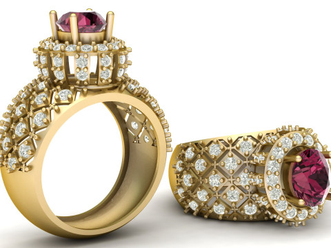 LUXURY CROWN RING 3D PRINTABLE MODEL 3Dプリントモデル