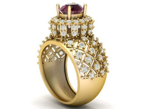 LUXURY CROWN RING 3D PRINTABLE MODEL 3Dプリントモデル