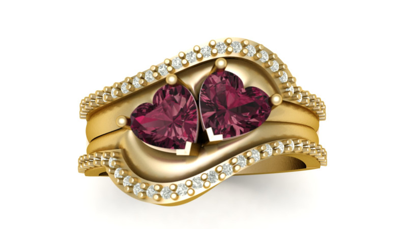 STYLISH PROPOSAL HEART RING 3D PRINTABLE MODEL Modello di stampa 3D .c4d .max .obj .3ds .fbx .stl .blend